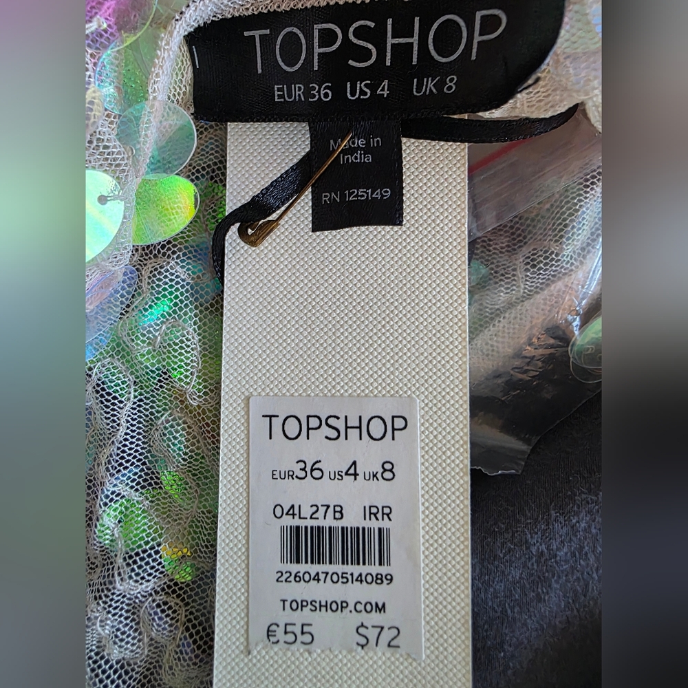 TopShop Iridescent Sequin Top - Picture 9 of 10